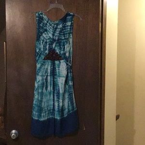 Velvet tie-dyed 100% silk dress size Medium